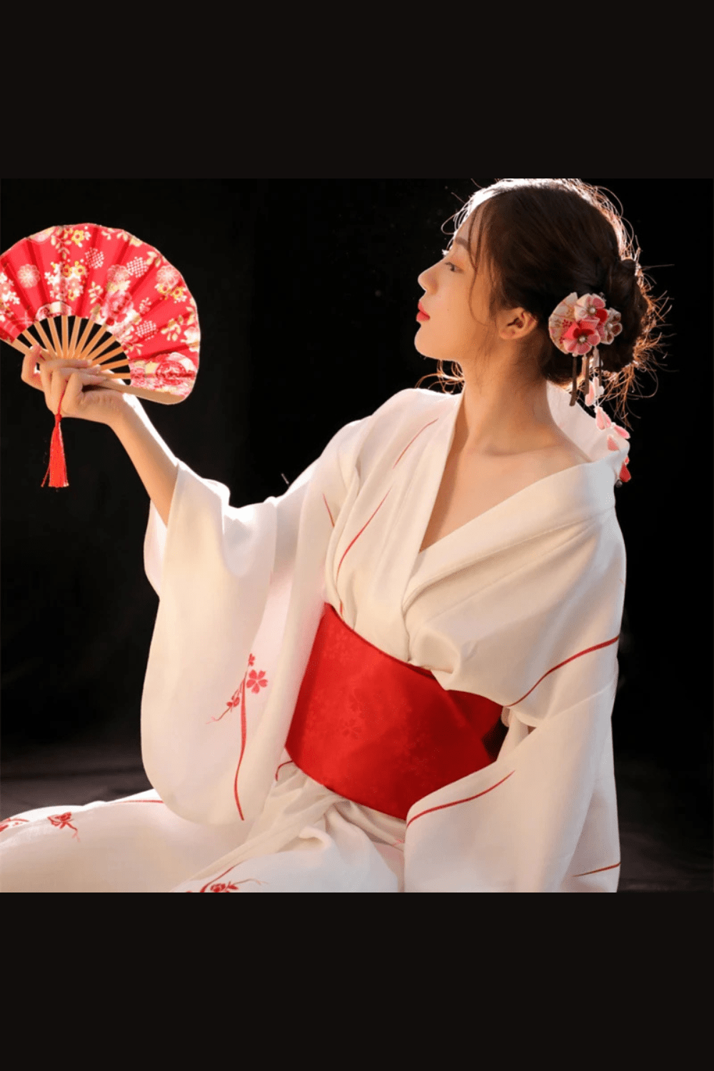 Kimono Japonais Blanc pour Femme