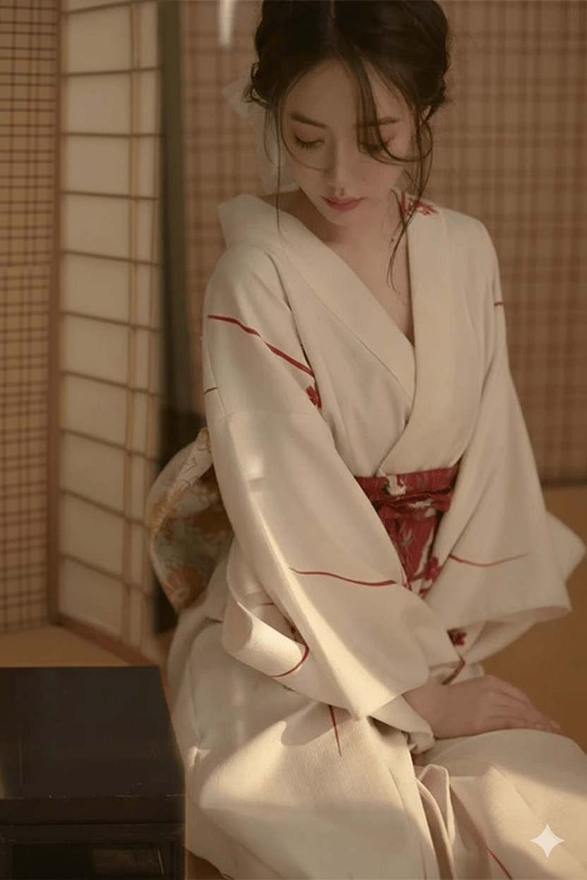 Kimono Japonais Blanc pour Femme