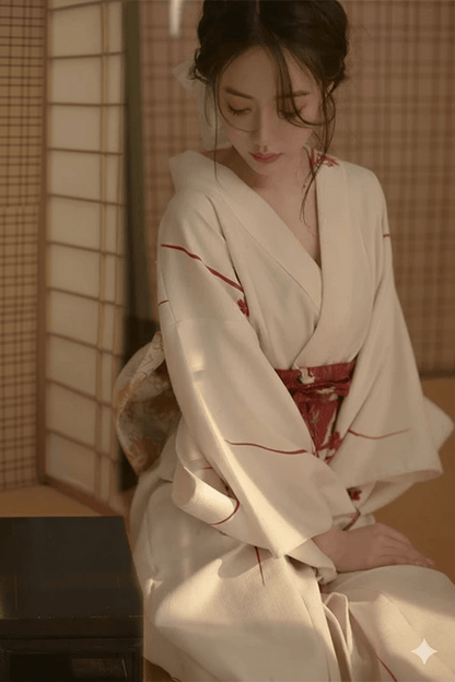 Kimono Japonais Blanc pour Femme