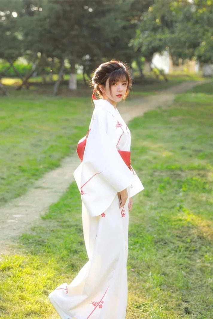 Kimono Japonais Blanc pour Femme