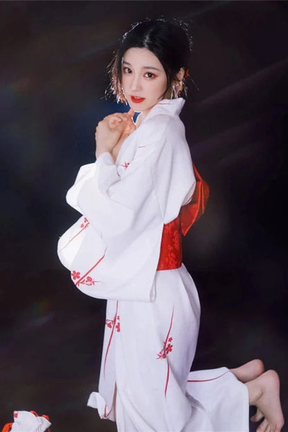 Kimono Japonais Blanc pour Femme