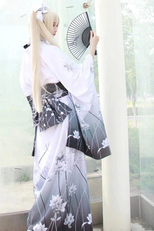 Kimono Long Blanc pour Femme