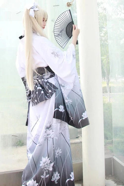 Kimono Long Blanc pour Femme