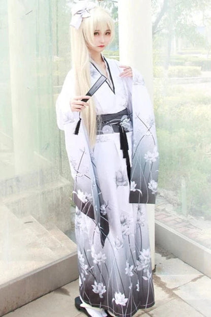 Kimono Long Blanc pour Femme