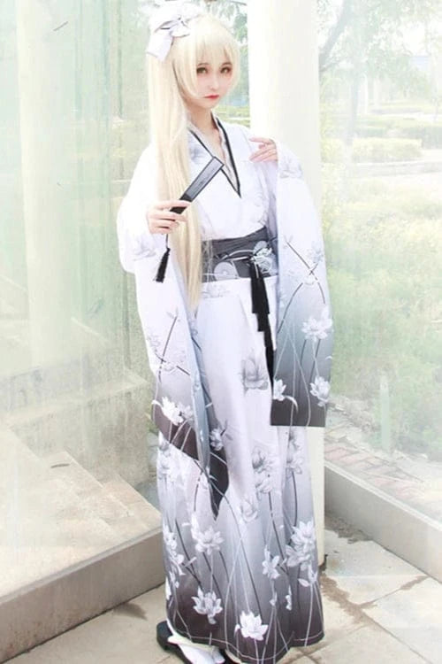 Kimono Long Blanc pour Femme