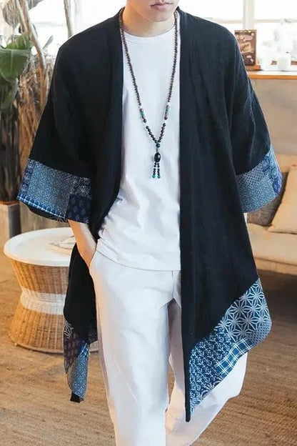 Kimono Long Noir Homme Japonais